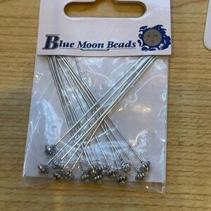 Blue Moon Beads Silver Tone Head Pins Jewelry Crafting
